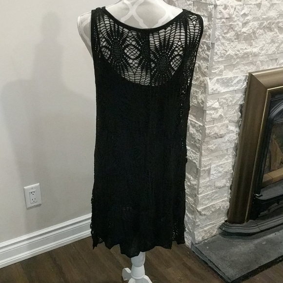 Two-piece black crocheted dress made in Italy - Picture 5 of 7